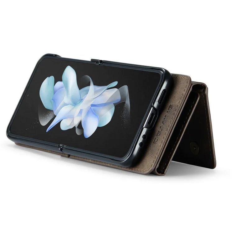DG.MING M5 Series for Samsung Galaxy Z Flip3 5G Case RFID Blocking Card Slots Leather+PC Phone Cover