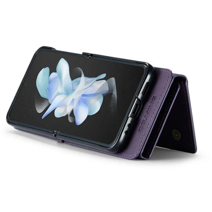 DG.MING M5 Series for Samsung Galaxy Z Flip3 5G Case RFID Blocking Card Slots Leather+PC Phone Cover