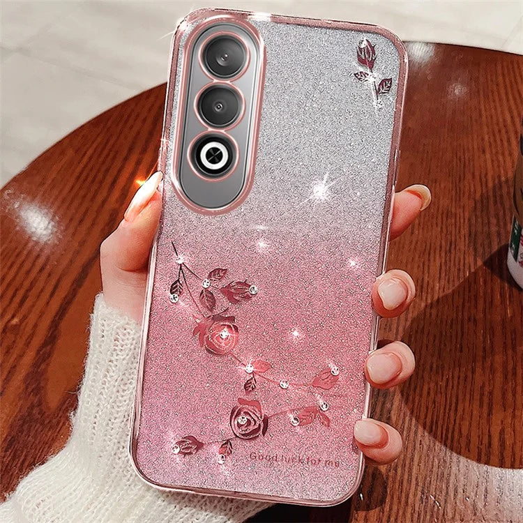 KADEM For OnePlus Nord CE4 5G Case TPU Gradient Phone Cover Glitter Cute Floral