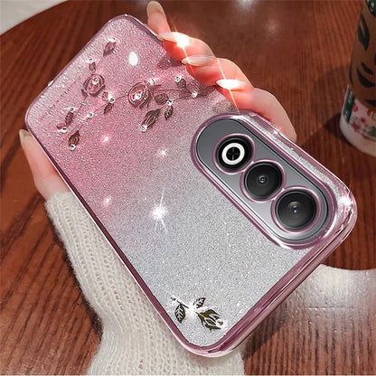 KADEM For OnePlus Nord CE4 5G Case TPU Gradient Phone Cover Glitter Cute Floral