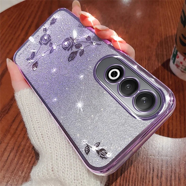 KADEM For OnePlus Nord CE4 5G Case TPU Gradient Phone Cover Glitter Cute Floral