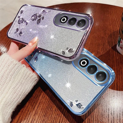 KADEM For OnePlus Nord CE4 5G Case TPU Gradient Phone Cover Glitter Cute Floral