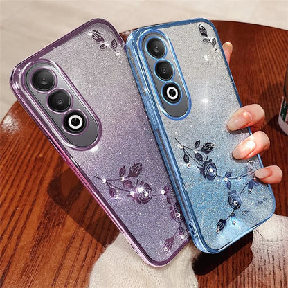 KADEM For OnePlus Nord CE4 5G Case TPU Gradient Phone Cover Glitter Cute Floral