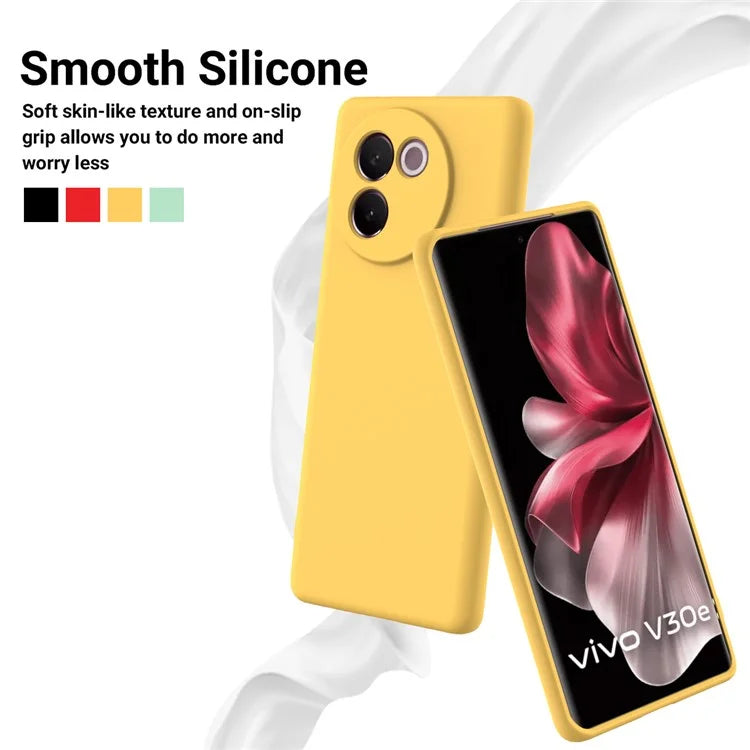 For vivo V30e 5G Case Liquid Silicone Protective Phone Cover with Strap