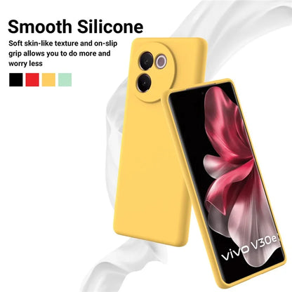 For vivo V30e 5G Case Liquid Silicone Protective Phone Cover with Strap