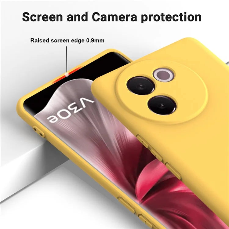 For vivo V30e 5G Case Liquid Silicone Protective Phone Cover with Strap
