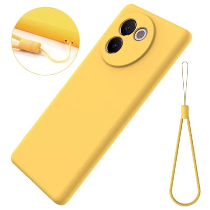 For vivo V30e 5G Case Liquid Silicone Protective Phone Cover with Strap