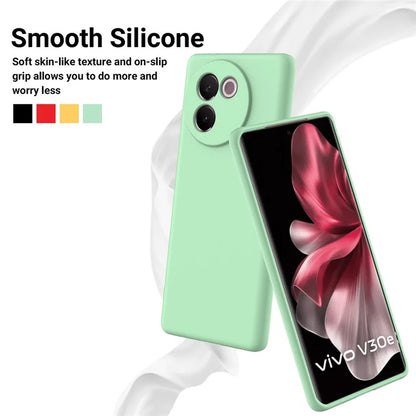 For vivo V30e 5G Case Liquid Silicone Protective Phone Cover with Strap
