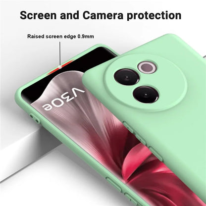 For vivo V30e 5G Case Liquid Silicone Protective Phone Cover with Strap