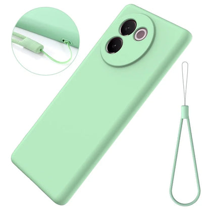 For vivo V30e 5G Case Liquid Silicone Protective Phone Cover with Strap