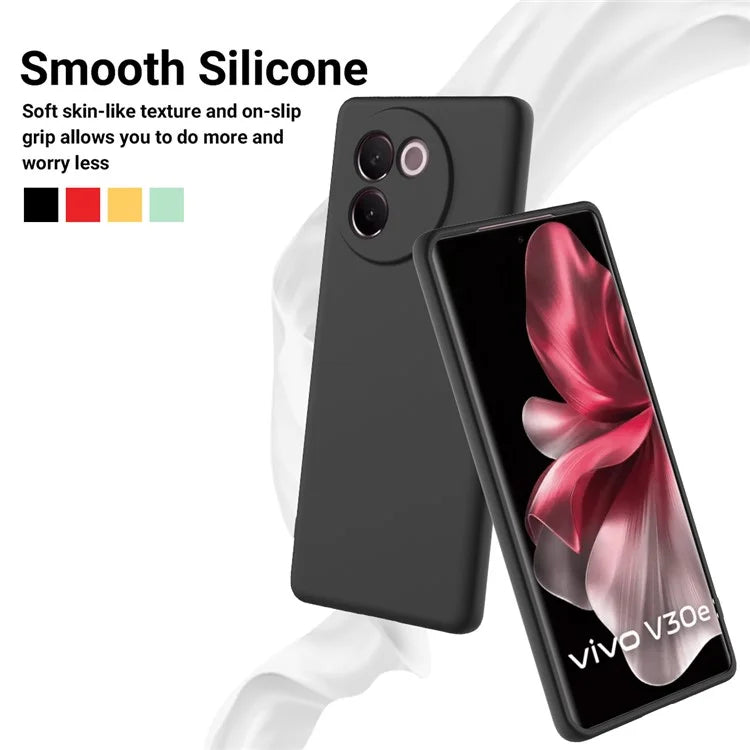 For vivo V30e 5G Case Liquid Silicone Protective Phone Cover with Strap