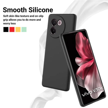 For vivo V30e 5G Case Liquid Silicone Protective Phone Cover with Strap