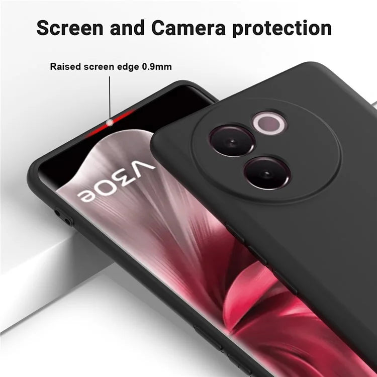 For vivo V30e 5G Case Liquid Silicone Protective Phone Cover with Strap