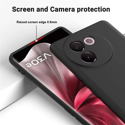 For vivo V30e 5G Case Liquid Silicone Protective Phone Cover with Strap
