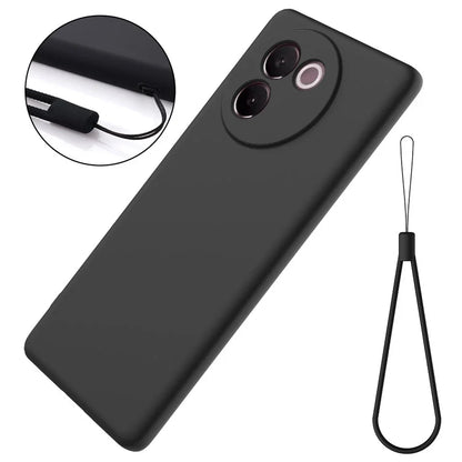 For vivo V30e 5G Case Liquid Silicone Protective Phone Cover with Strap