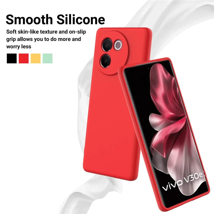 For vivo V30e 5G Case Liquid Silicone Protective Phone Cover with Strap
