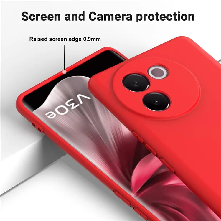 For vivo V30e 5G Case Liquid Silicone Protective Phone Cover with Strap