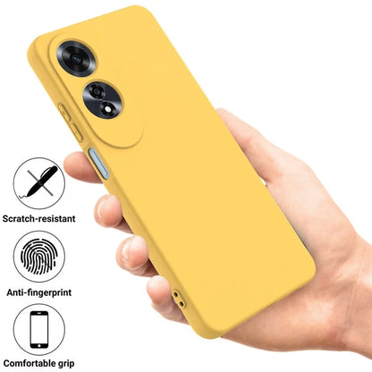 For Oppo A60 4G Cell Phone Case Liquid Silicone Scratch Resistant Phone Cover with Strap