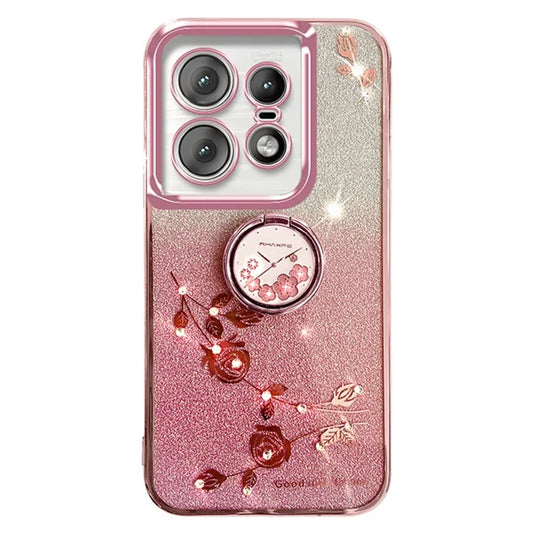 KADEM For Motorola Edge 50 Pro 5G TPU Case Kickstand Phone Cover Sparkly Glitter Rhinestone