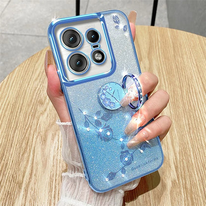 KADEM For Motorola Edge 50 Pro 5G TPU Case Kickstand Phone Cover Sparkly Glitter Rhinestone