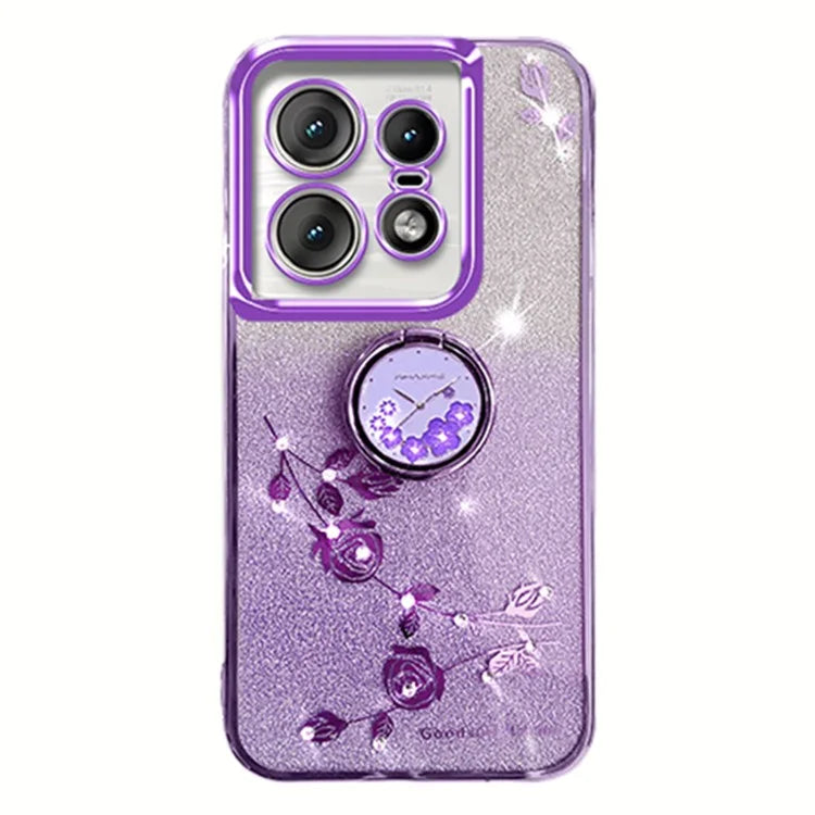 KADEM For Motorola Edge 50 Pro 5G TPU Case Kickstand Phone Cover Sparkly Glitter Rhinestone