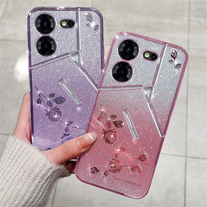 KADEM For TECNO Pova 5 Pro 5G TPU Case Glitter Phone Cover Rhinestone Decor