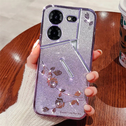 KADEM For TECNO Pova 5 Pro 5G TPU Case Glitter Phone Cover Rhinestone Decor