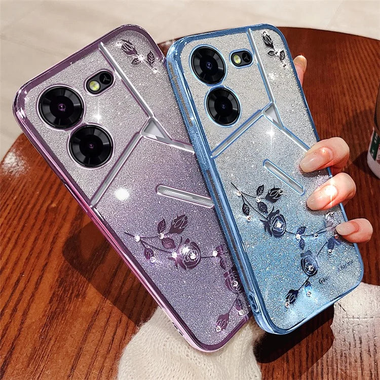 KADEM For TECNO Pova 5 Pro 5G TPU Case Glitter Phone Cover Rhinestone Decor