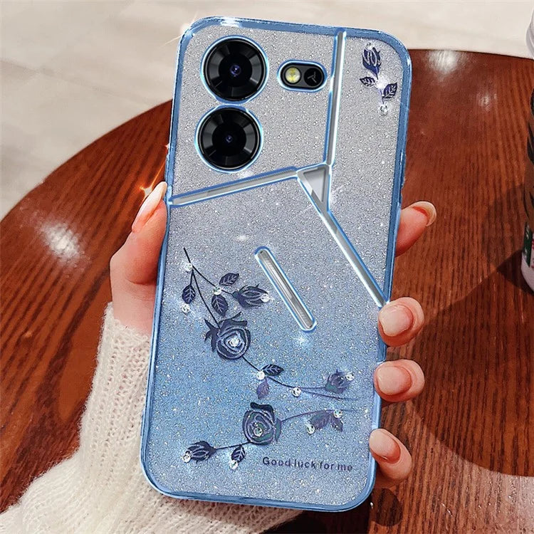 KADEM For TECNO Pova 5 Pro 5G TPU Case Glitter Phone Cover Rhinestone Decor
