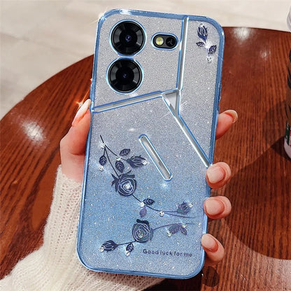 KADEM For TECNO Pova 5 Pro 5G TPU Case Glitter Phone Cover Rhinestone Decor