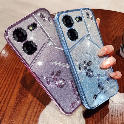 KADEM For TECNO Pova 5 Pro 5G TPU Case Glitter Phone Cover Rhinestone Decor
