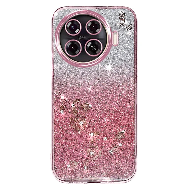 KADEM For TECNO Spark 20 Pro+ Case TPU Phone Cover Glitter Floral Aesthetic