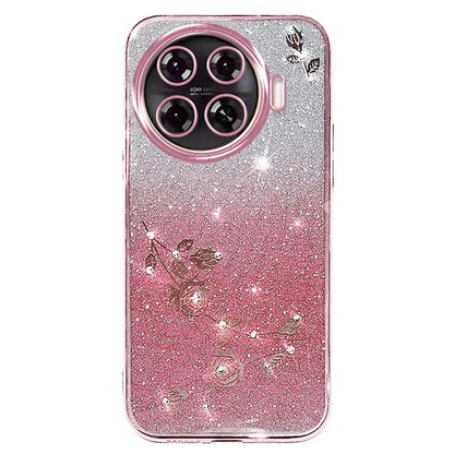 KADEM For TECNO Spark 20 Pro+ Case TPU Phone Cover Glitter Floral Aesthetic