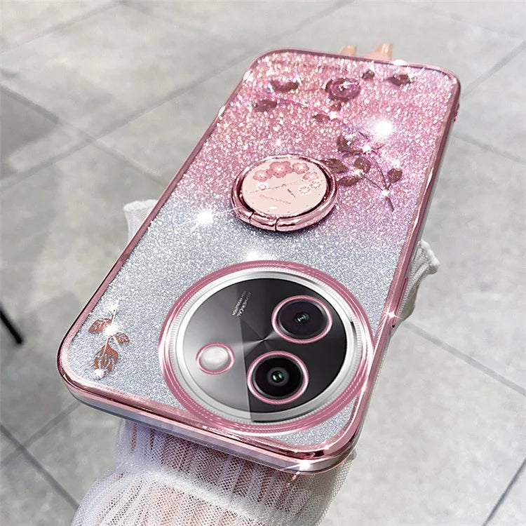 KADEM For vivo Y200i 5G Case Ring Holder TPU Phone Cover Sparkle Gradient Design