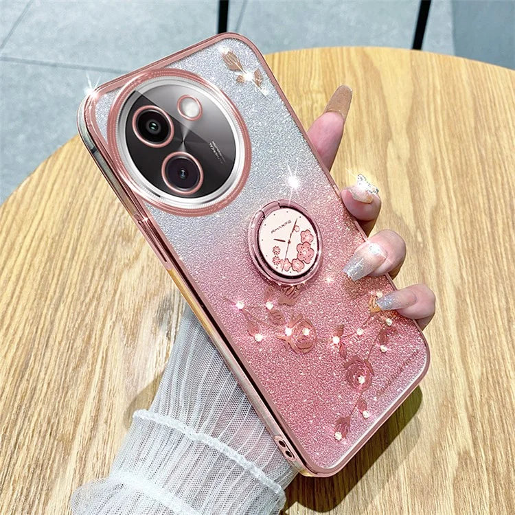 KADEM For vivo Y200i 5G Case Ring Holder TPU Phone Cover Sparkle Gradient Design