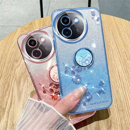 KADEM For vivo Y200i 5G Case Ring Holder TPU Phone Cover Sparkle Gradient Design