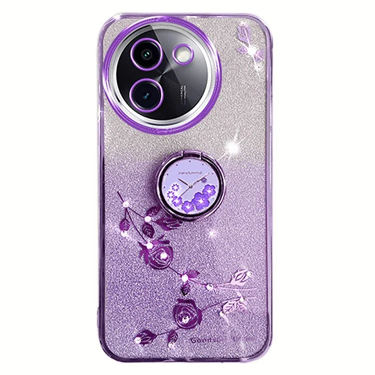 KADEM For vivo Y200i 5G Case Ring Holder TPU Phone Cover Sparkle Gradient Design