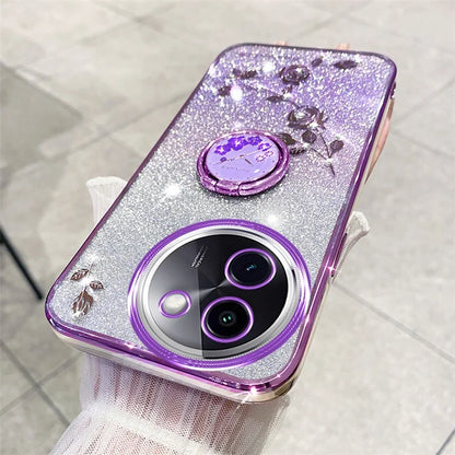KADEM For vivo Y200i 5G Case Ring Holder TPU Phone Cover Sparkle Gradient Design