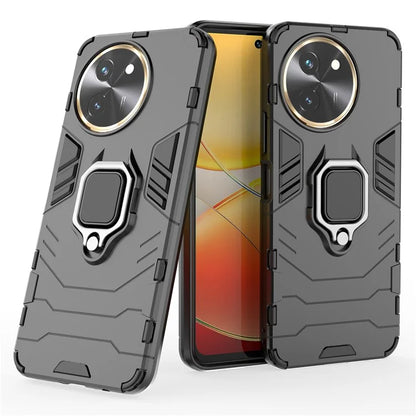 For vivo T3x Shockproof Case Ring Holder Kickstand PC+TPU Phone Cover