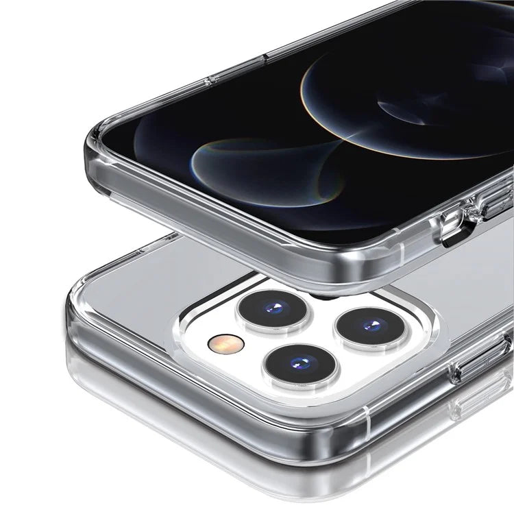 For iPhone 16 Pro Max Case PC + TPU Phone Cover Anti-Scratch Clear Back Black
