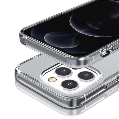 For iPhone 16 Pro Max Case PC + TPU Phone Cover Anti-Scratch Clear Back Black