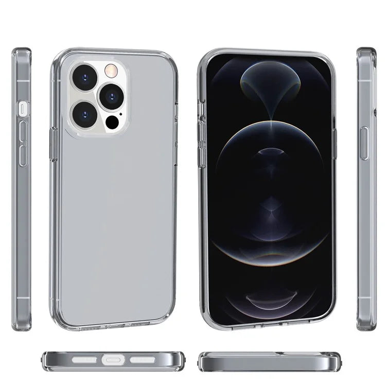 For iPhone 16 Pro Max Case PC + TPU Phone Cover Anti-Scratch Clear Back Black