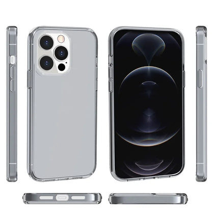 For iPhone 16 Pro Max Case PC + TPU Phone Cover Anti-Scratch Clear Back Black