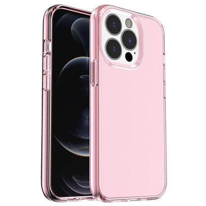 For iPhone 16 Pro Case Clear PC + TPU Shockproof Protective Phone Cover Pink