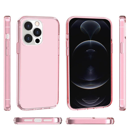 For iPhone 16 Pro Case Clear PC + TPU Shockproof Protective Phone Cover Pink