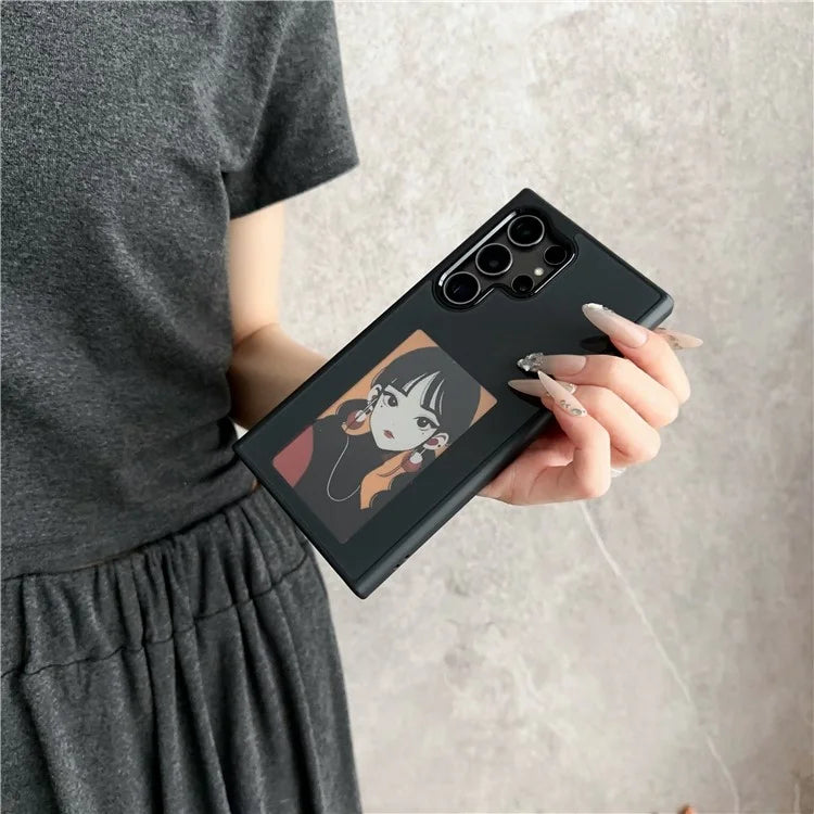 For Samsung Galaxy S24 Ultra E Ink Phone Case 4-Color Display NFC DIY Pattern Phone Cover