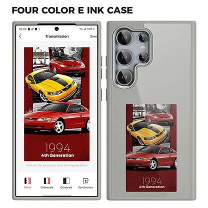 For Samsung Galaxy S24 Ultra E Ink Phone Case 4-Color Display NFC DIY Pattern Phone Cover