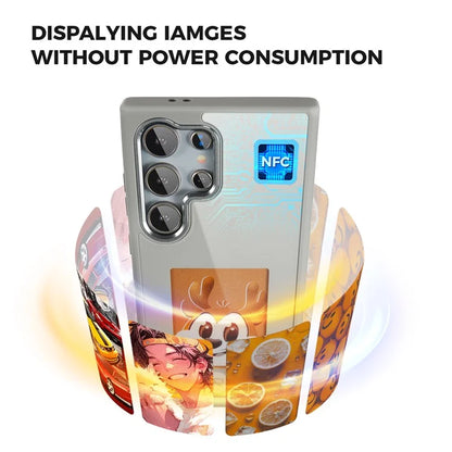 For Samsung Galaxy S24 Ultra E Ink Phone Case 4-Color Display NFC DIY Pattern Phone Cover