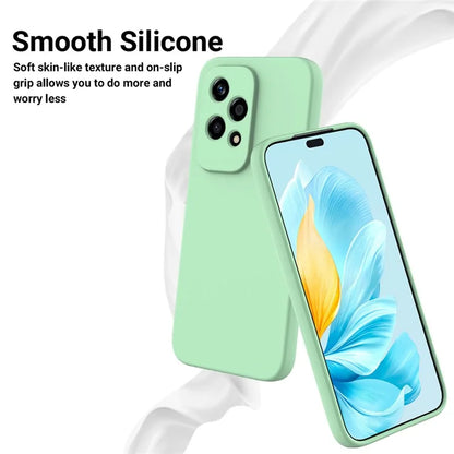 For Honor 200 Lite Case with Strap Liquid Silicone Phone Cover Camera Protection