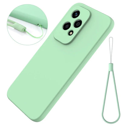 For Honor 200 Lite Case with Strap Liquid Silicone Phone Cover Camera Protection